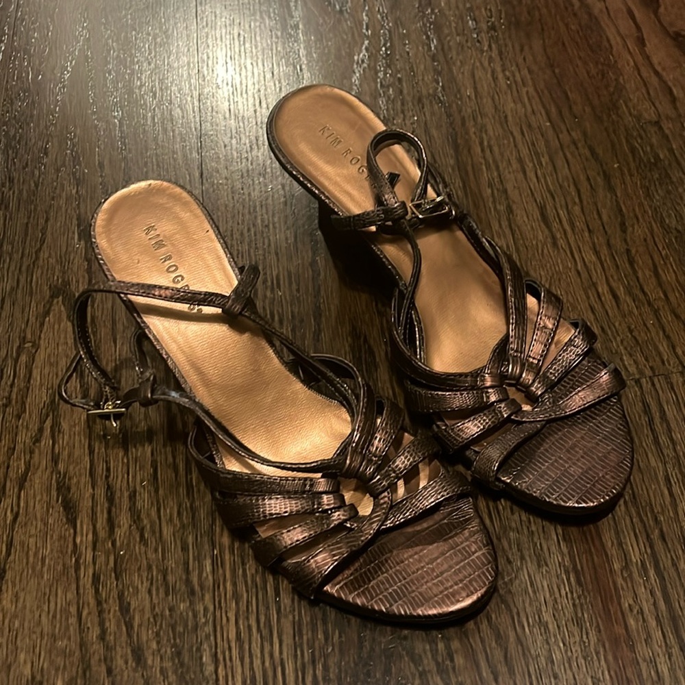 Kim Rogers Snake Skin Low Wedges